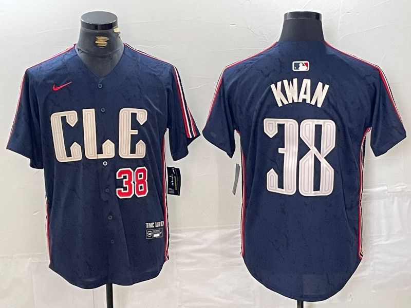 Men Cleveland Indians #38 Kwan Blue City Edition Nike 2024 MLB Jersey style 3->cleveland indians->MLB Jersey